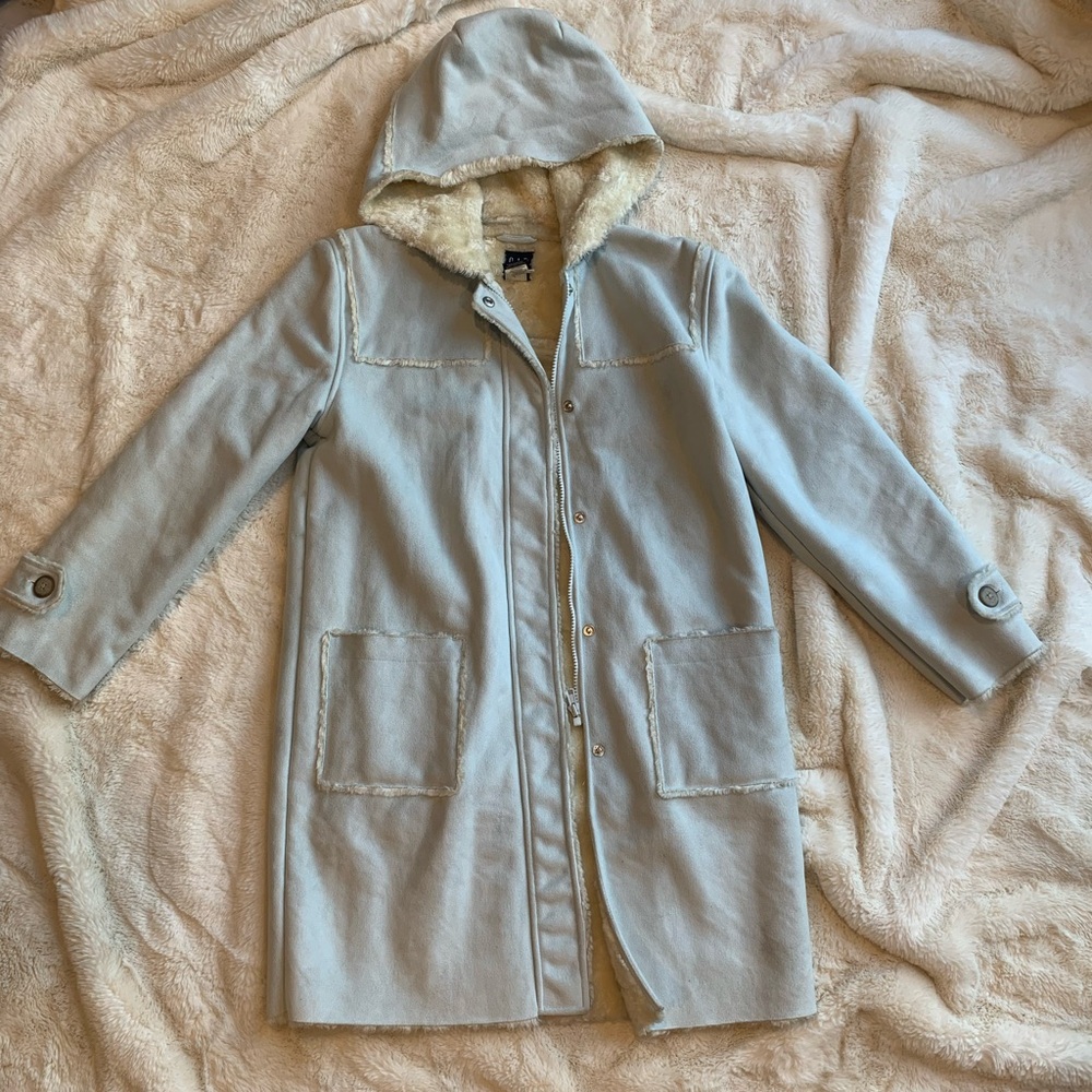 Gap Girl 🌸 Suede Coat with Faux Fur Lining
